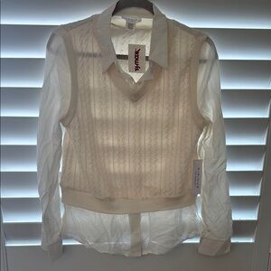 Tommy Hilfiger Cream Sheer Blouse
